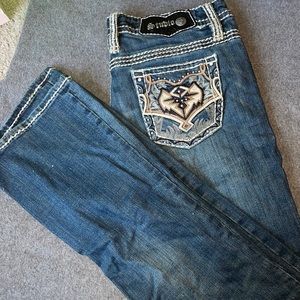 Studio 5 bootcut embellished pocket jeans